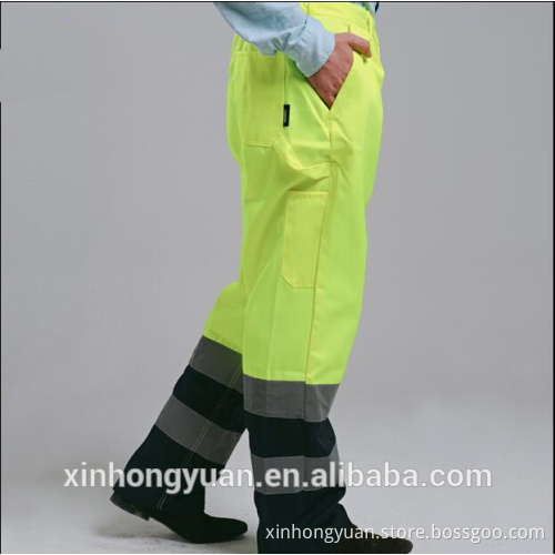 custom fluorescent green engineering safety reflective worker pants